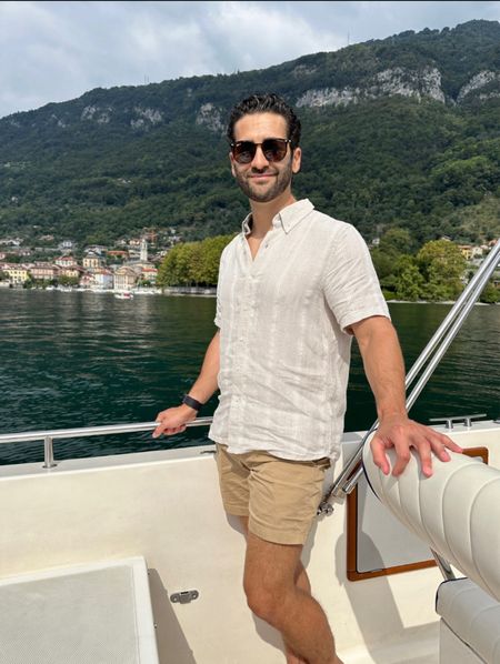 Lake Como Boat day outfit! Cort’s shirt is sold out (linked similar), wearing a 30 in shorts, shoes run tts! #outfitsfordudes #italyoutfits #internationalvacay

#LTKeurope