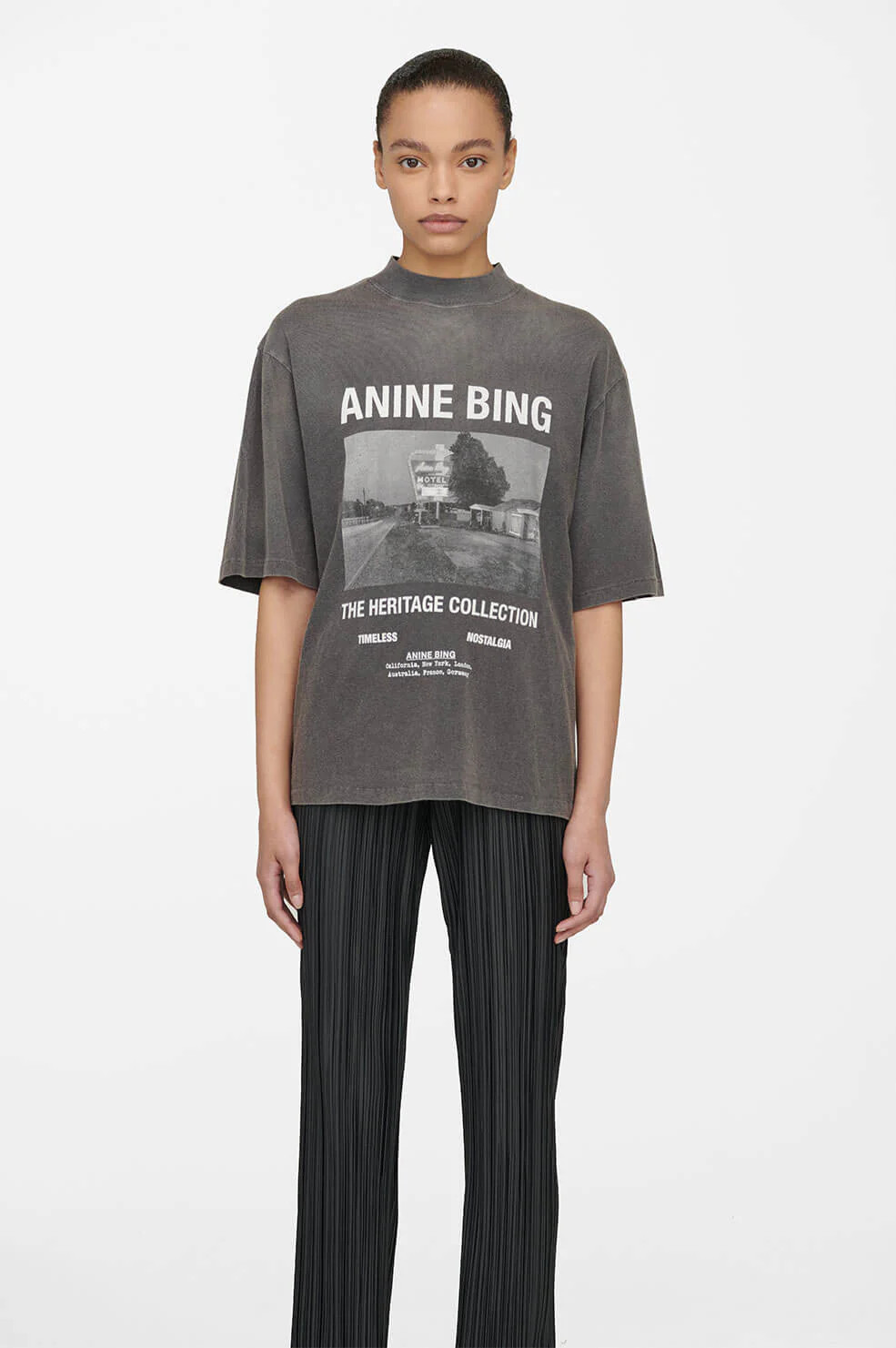 Wes Tee Motel - Washed Black | Anine Bing