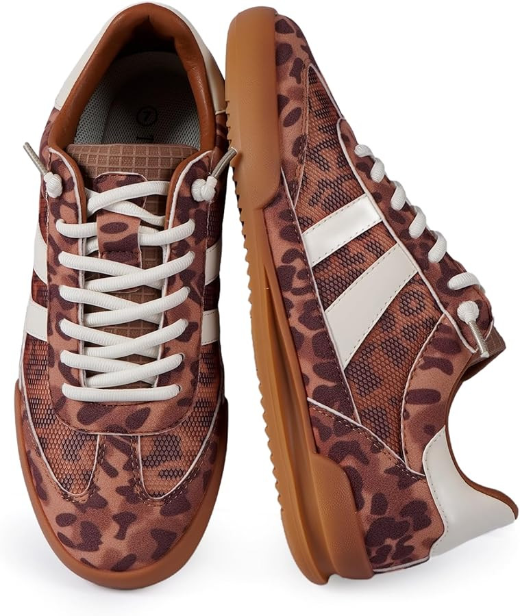 Fashion Sneakers for Women Tennis Breathable Close Toe Lace up Womens Sneakers | Amazon (US)