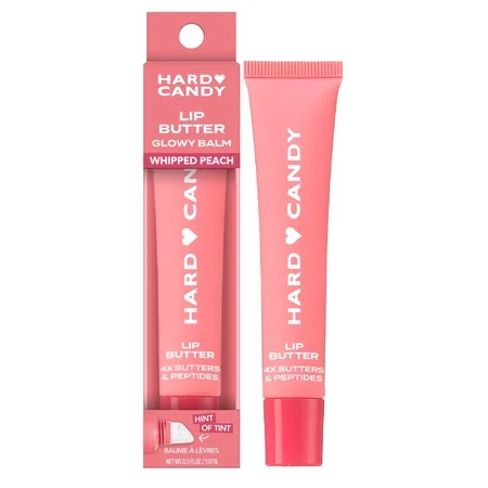 Hard Candy Lip Butter Glowy Balm, Whipped Peach, Sheer Peachy Rose Tint, Shine, Hydration | Walmart (US)