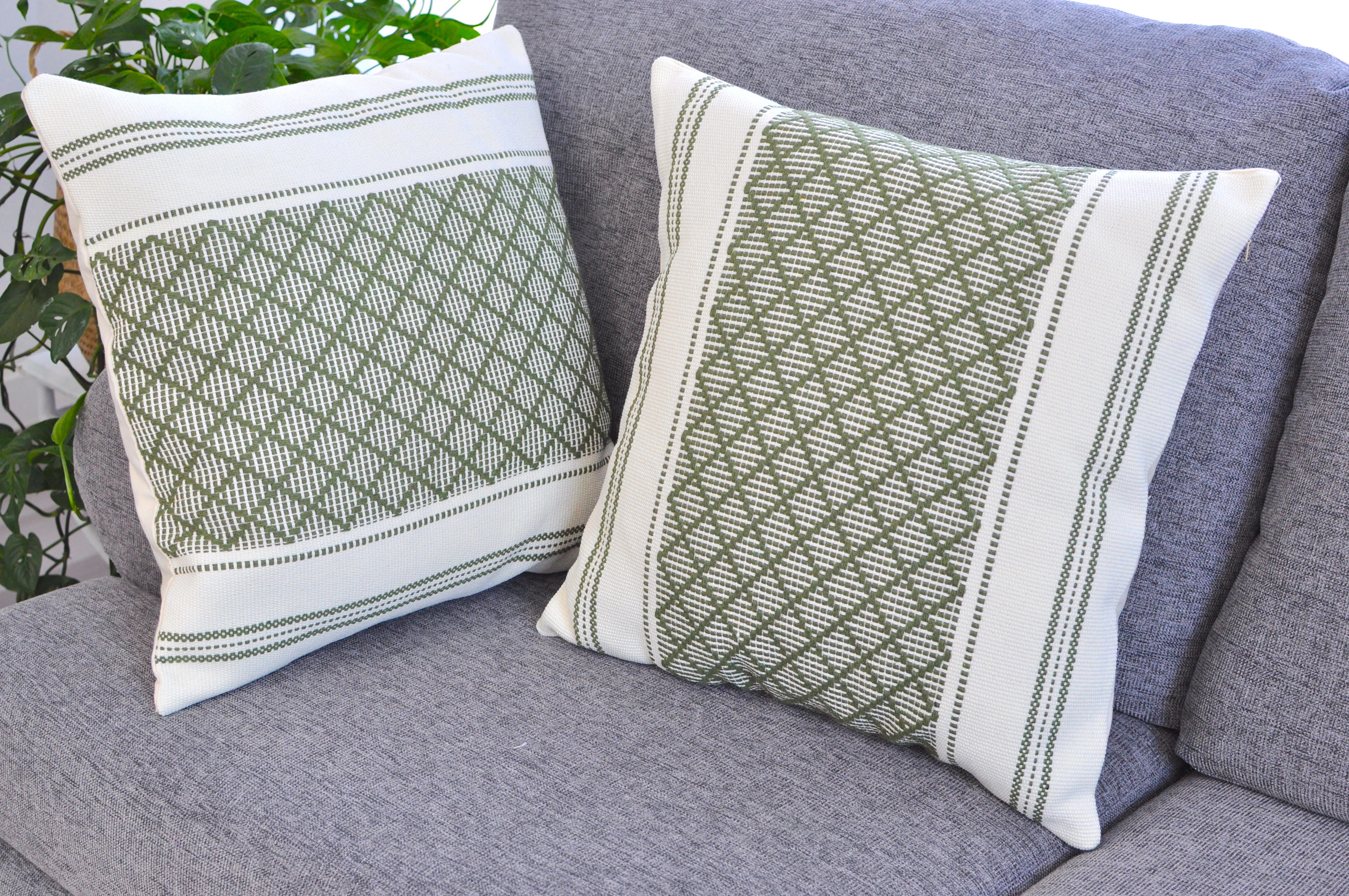 Geometric Checkered Pattern Pillow Covers, Plaid Woven Cushion Covers Outdoor / Indoor | Wayfair North America