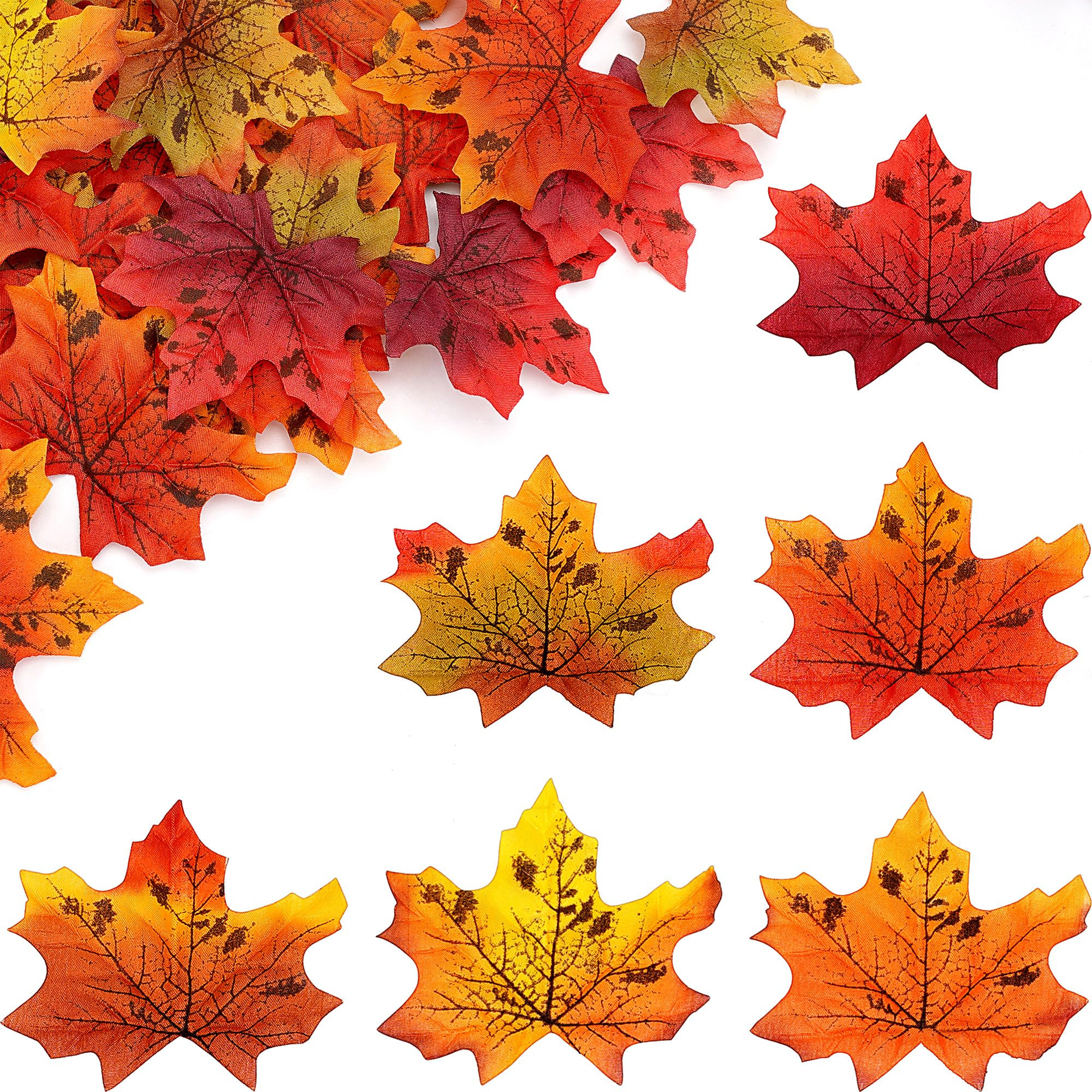 1200PCS Fall Artificial Autumn Leaves, Fake Maple Fall Leaves for Crafts Wedding Party Table Scat... | Amazon (US)
