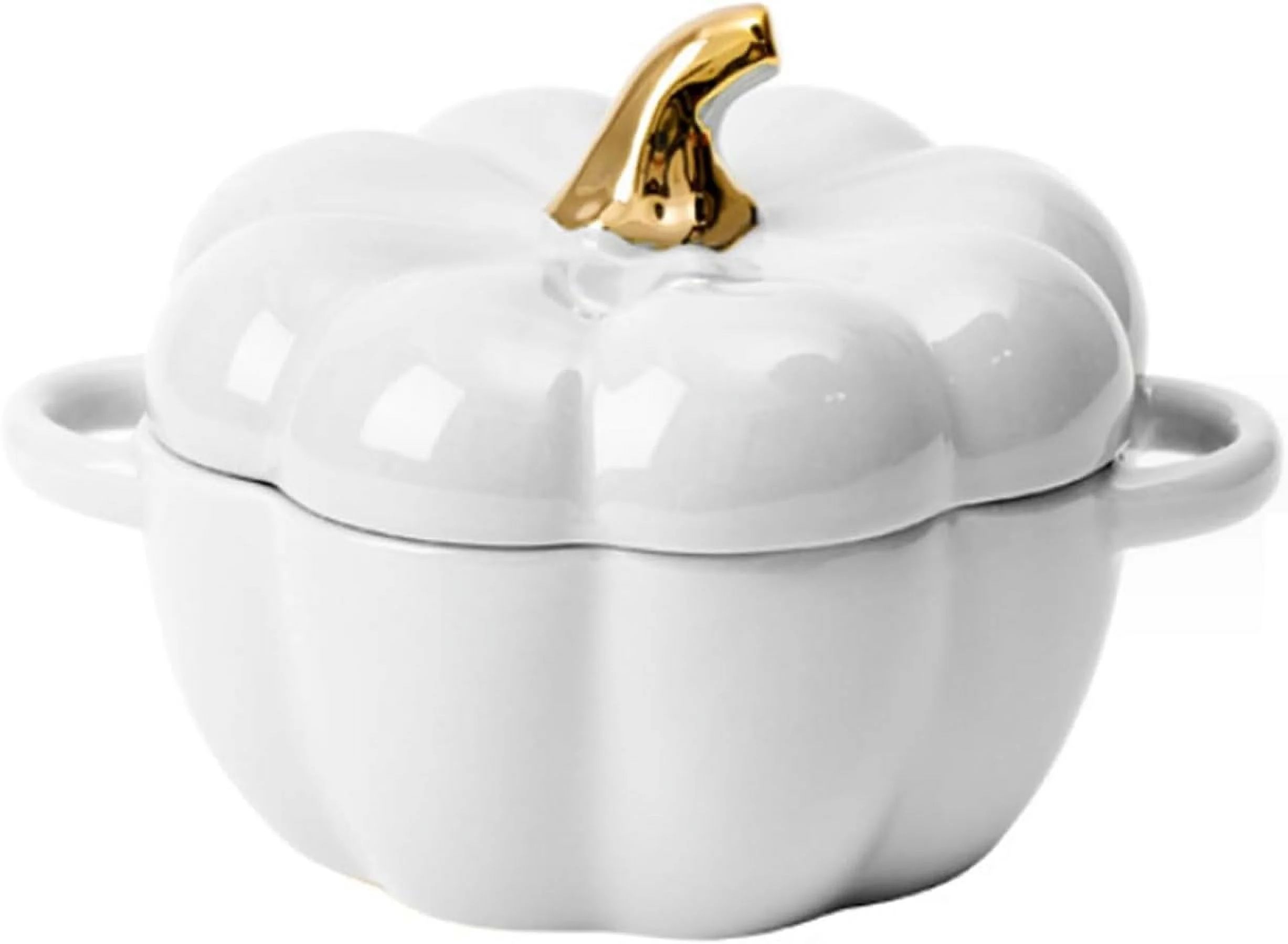 Cute Bowl, Pumpkin Ceramic Bowl with Lid, Microwave & Dishwasher Safe Dessert or Soup Bowl with H... | Walmart (US)