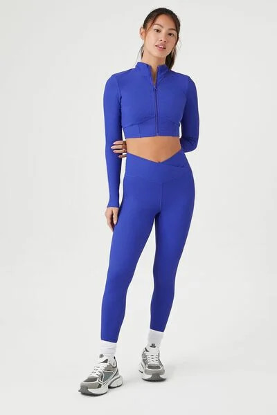 Active Ribbed Surplice Leggings | Forever 21