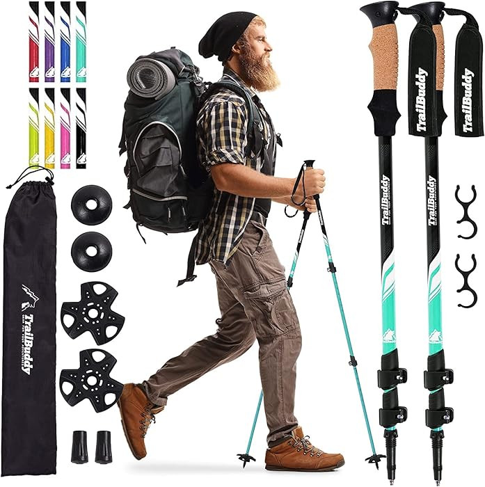 TrailBuddy Trekking Poles – Lightweight 7075 Aluminum Hiking Poles for Women, Men & Seniors –... | Amazon (US)