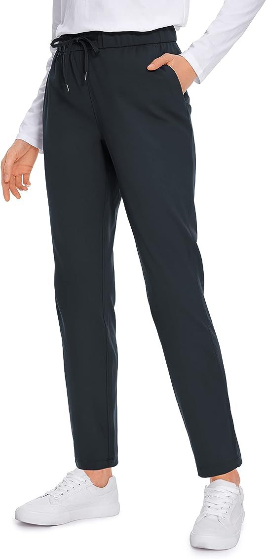 CRZ YOGA Womens 4-Way Stretch Athletic Golf Pants - High Waisted Sweatpants Pockets Trave Lounge ... | Amazon (US)
