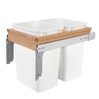 Rev-A-Shelf White Double Pull Out Top Mount Trash Can 35 Quart 4WCTM-18DM2 - The Home Depot | The Home Depot