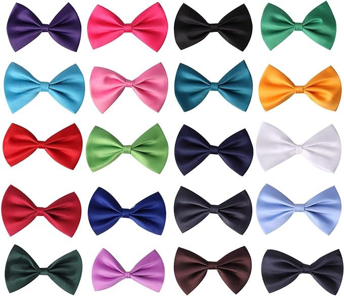 Pre-tied Bow ties,Solid Color Adjustable Bow Tie Collection, For Kids And Boys | Amazon (US)