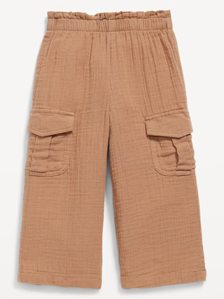 Double-Weave Wide-Leg Cargo Pants for Toddler Girls | Old Navy (US)