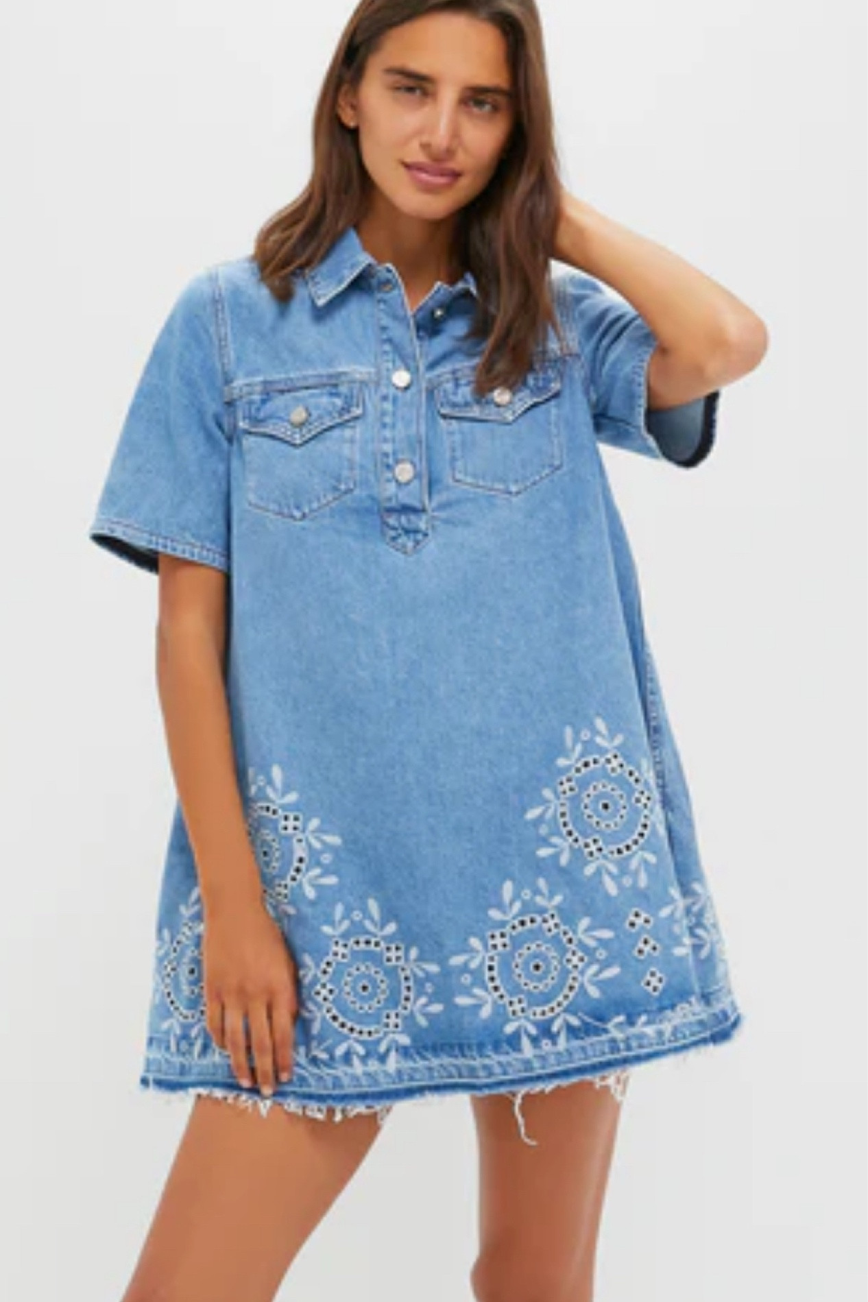 Cutest denim dress for spring/summer !! 