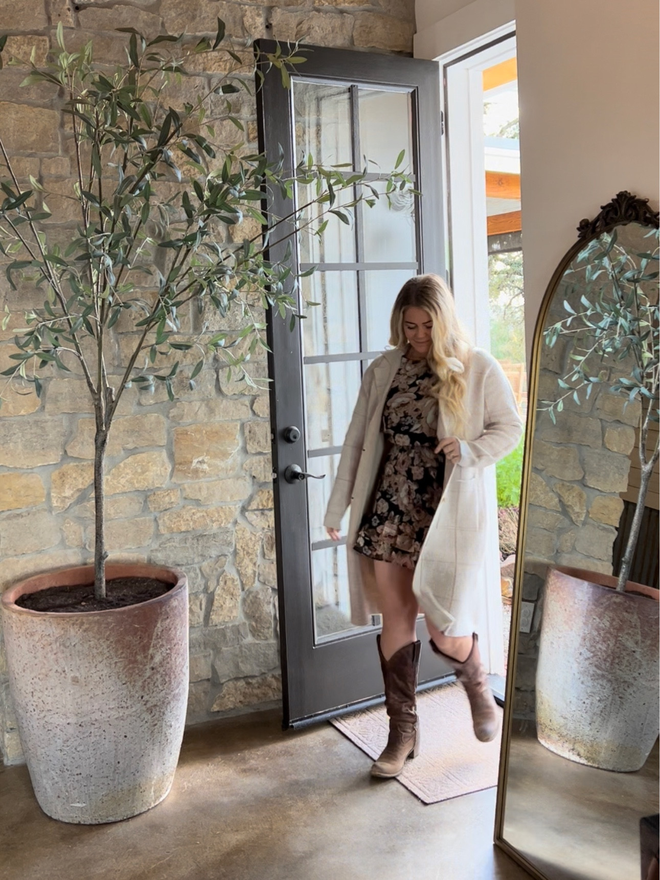 My favorite sweater , boots, olive tree & mirror ! Sale 

#LTKhome #LTKfit #LTKSeasonal