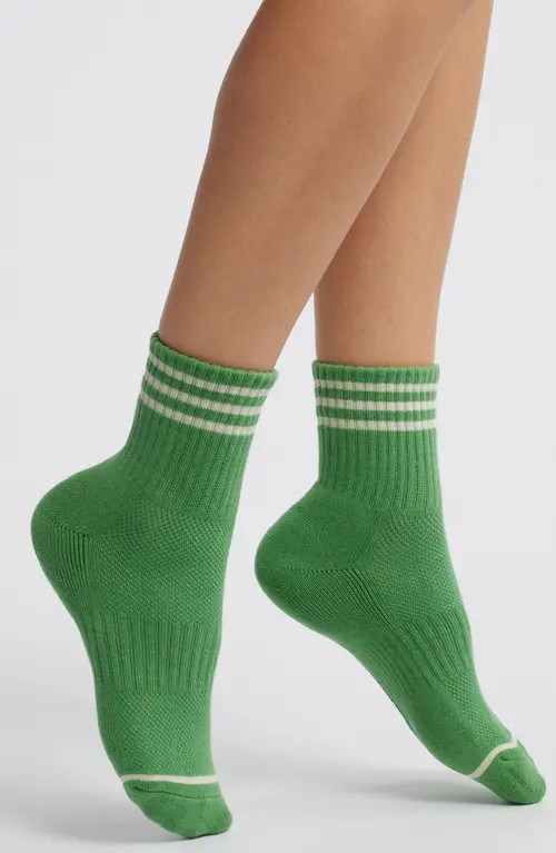 Le Bon Shoppe Girlfriend Stripe Cotton Blend Quarter Socks in Avocado at Nordstrom | Nordstrom