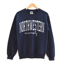 Northwestern University Varsity Crewneck Sweatshirt | Vintage College Sweater Wildcats Oversized Uni | Etsy (US)