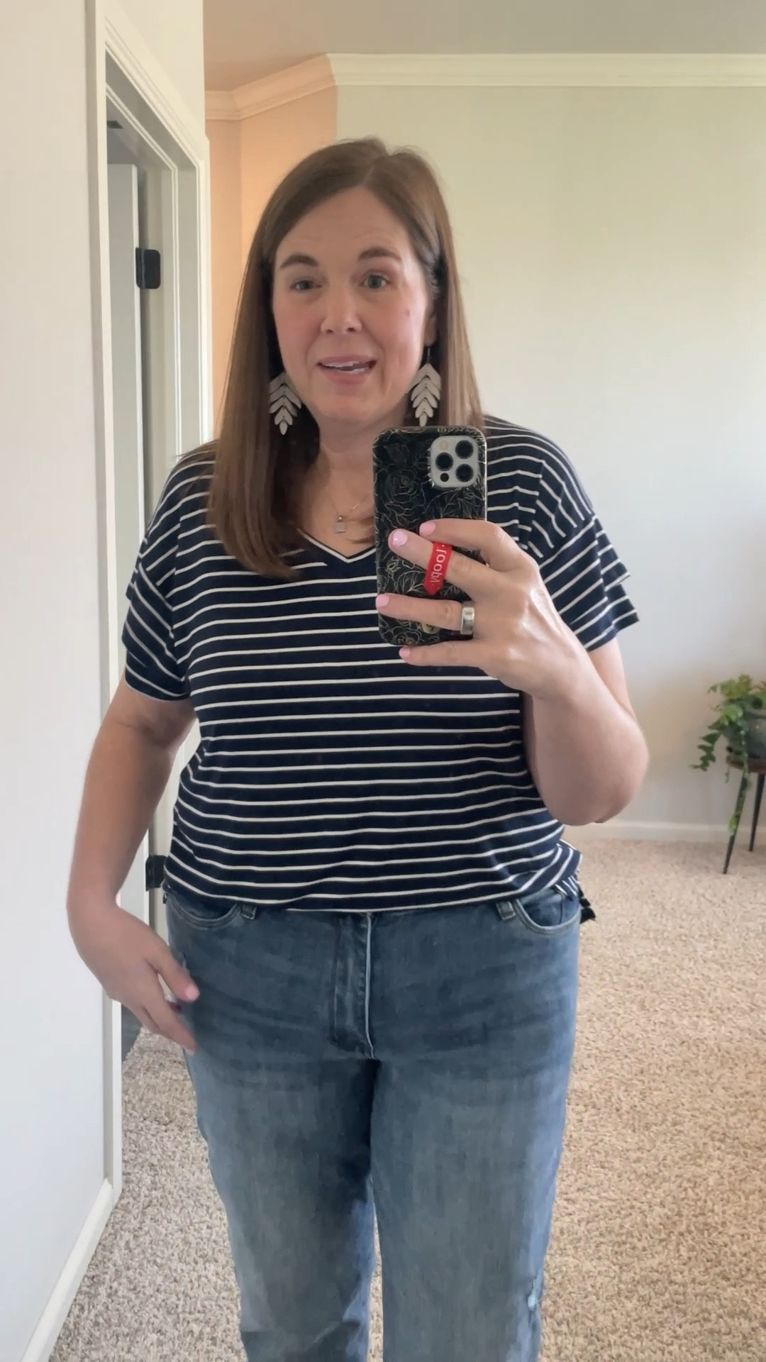Monday casual mom work from home outfit. It’s always fun to add some playful pops with cute patterned shoes and some lively earrings. 

My top and jeans are both from Stitch Fix.



#LTKFindsUnder50 #LTKOver40 #LTKMidsize