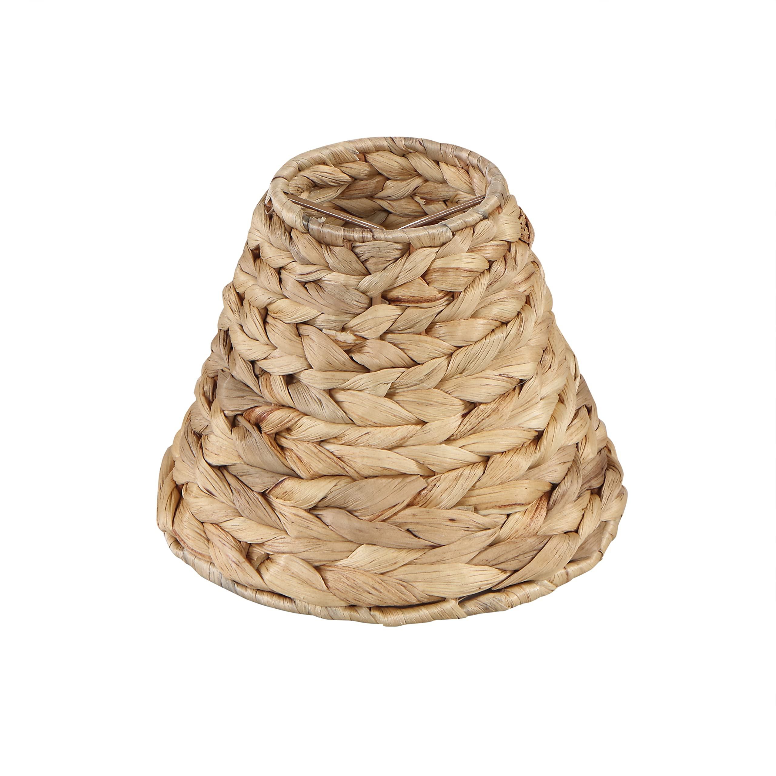 Aspen Creative 51004-1, Empire Clip-On Chandelier Lamp Shade, Water Hyacinth, 3" Top x 6" Bottom ... | Amazon (US)