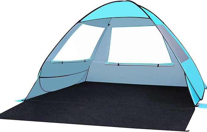 Beach Tent Pop up Shade: UPF 50+ Large Sun Shelter for 3-4 Person Portable Cabana Sunshade Instan... | Amazon (US)