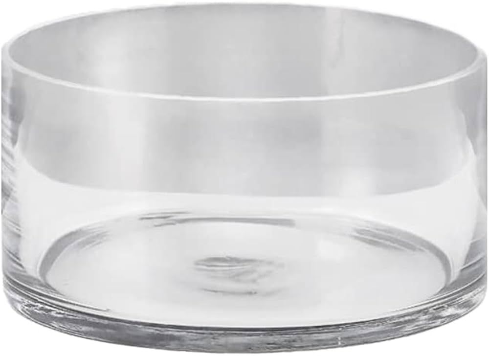 Serene Spaces Living Clear Round Glass Bowl, Decorative Low Glass Vase for Home, Entryway, Weddin... | Amazon (US)