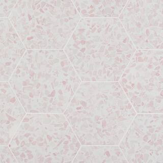 Fusion Hex Pink Terrazzo 9.13 in. x 10.51 in. Matte Porcelain Floor and Wall Tile (8.07 sq.ft. / ... | The Home Depot