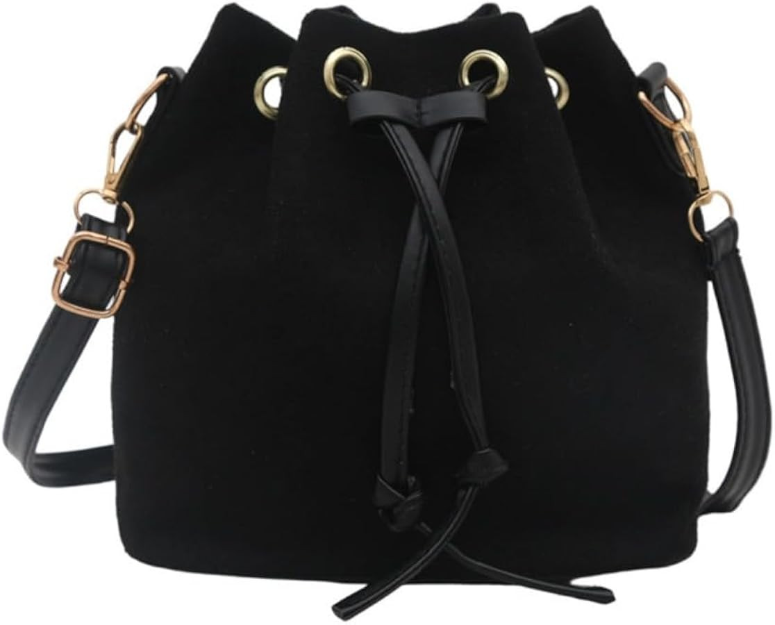 Suede Bucket Bags for Women Drawstring Hobo Crossbody Shoulder Bag Everyday Vintage Bucket Purse ... | Amazon (US)