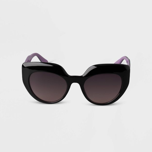 Women's Two-Tone Cateye Sunglasses - A New Day™ Black | Target