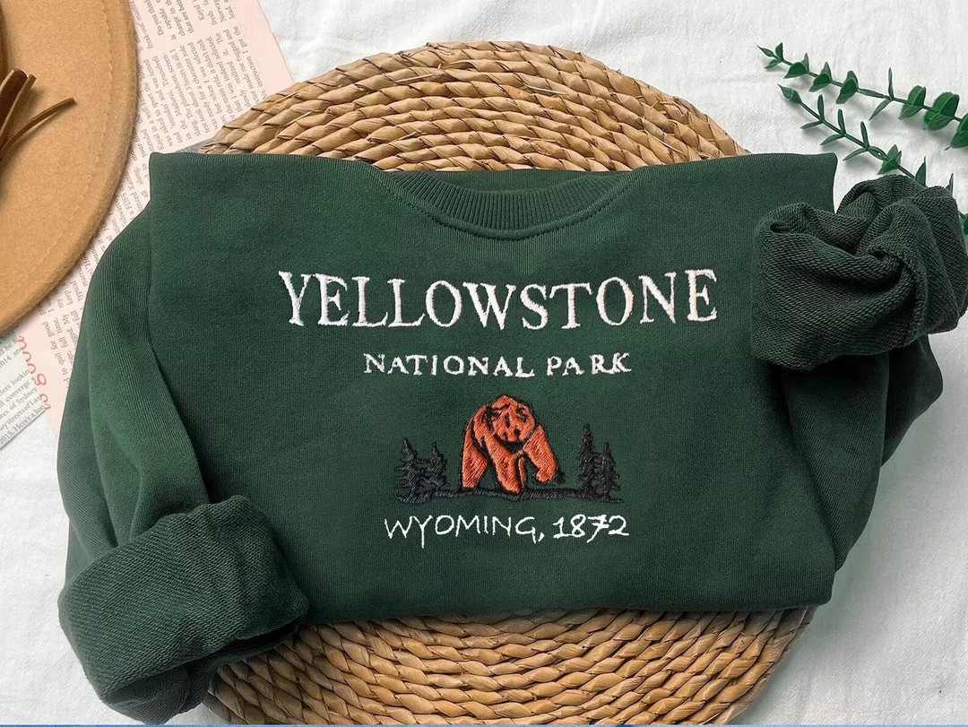 Yellowstone National Park Sweatshirt Crewneck Embroidered - Etsy | Etsy (US)