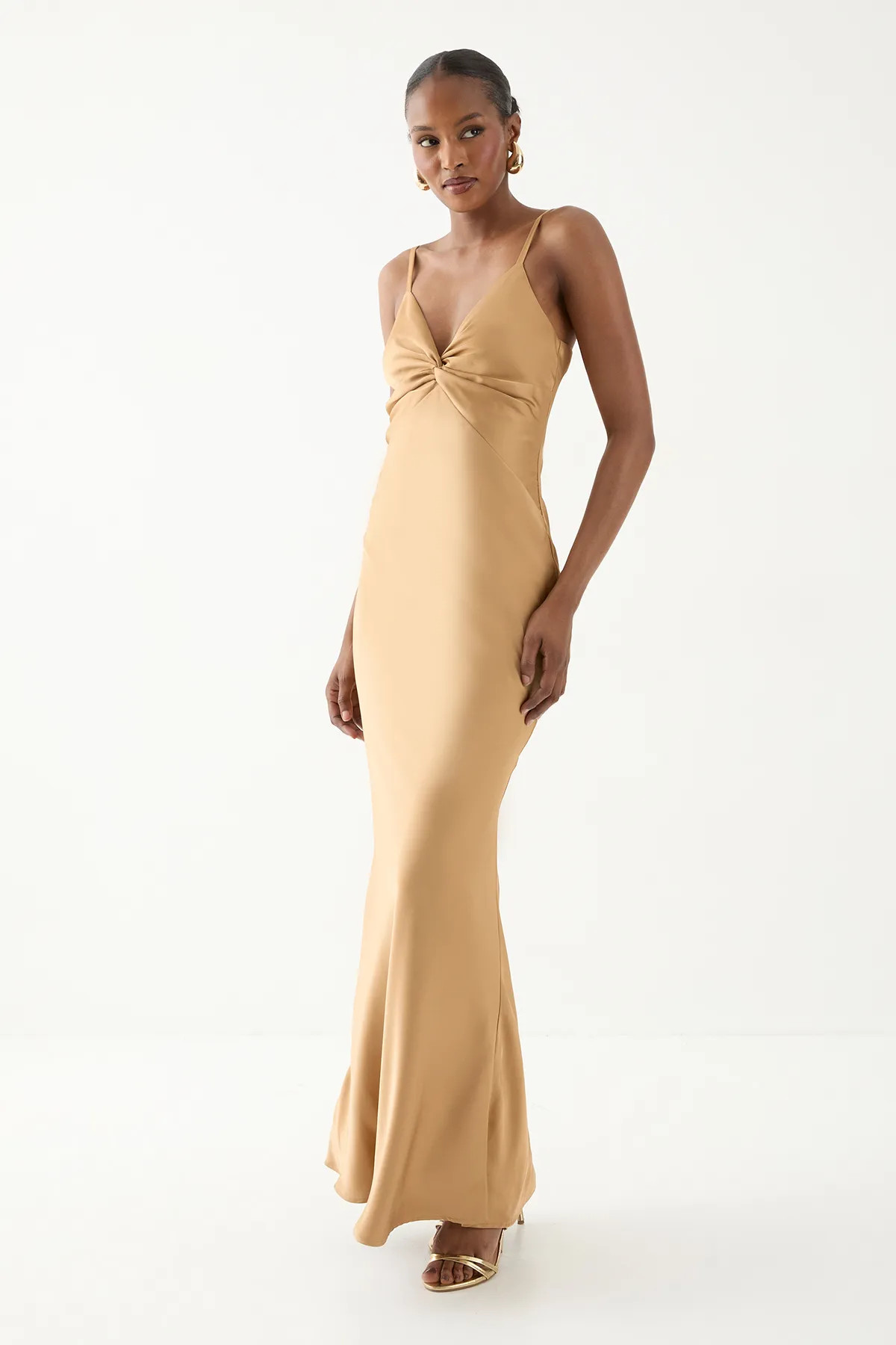 Bronze MISSPAP Knot Detail Strappy Bridesmaid Dress | Nasty Gal USA | Nasty Gal US