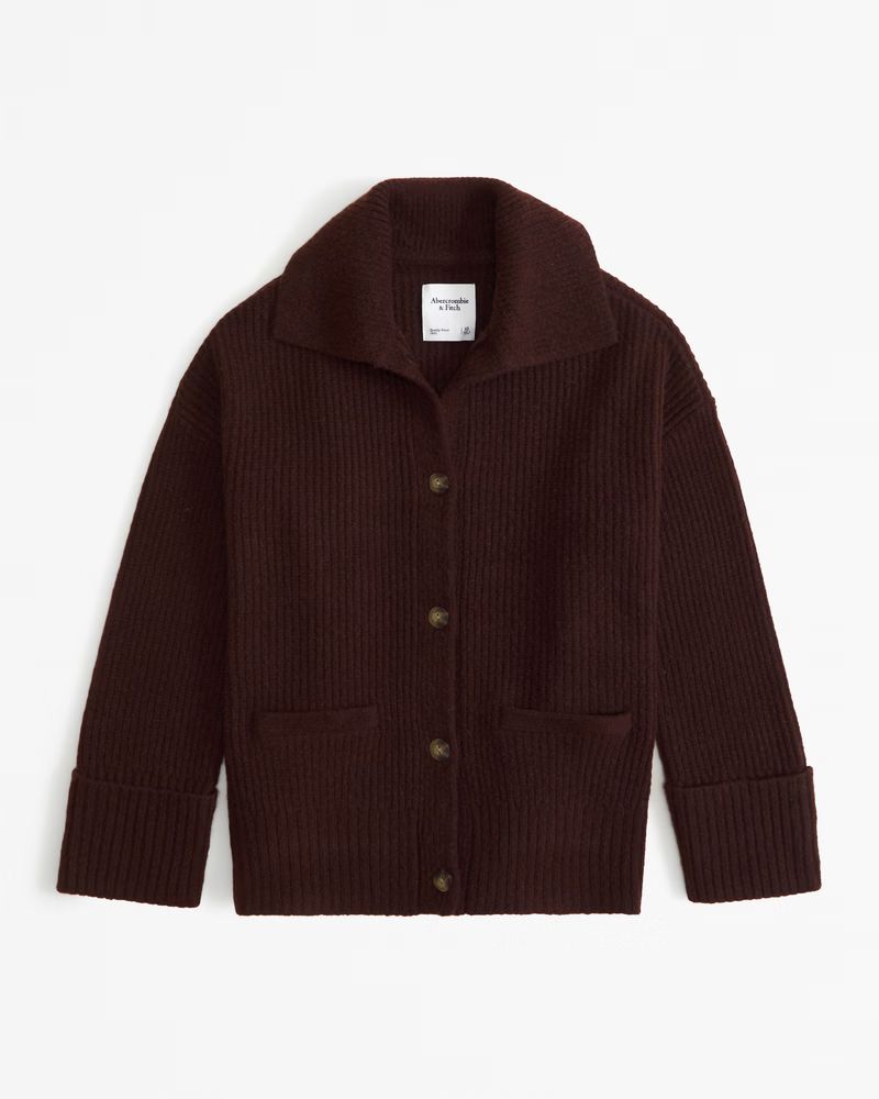 Women's Collared Cardigan | Women's Tops | Abercrombie.com | Abercrombie & Fitch (US)