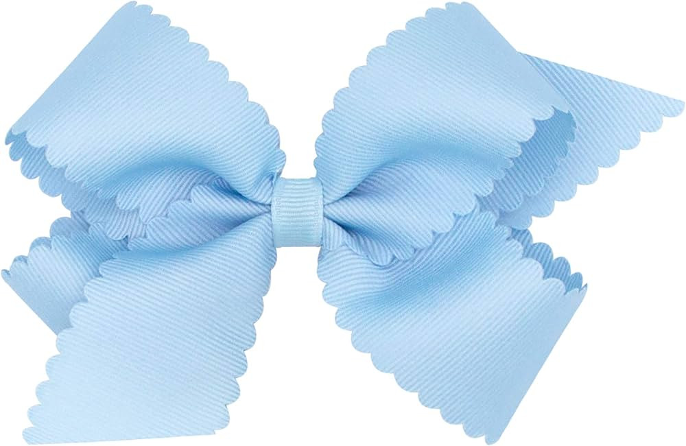 Wee Ones Girls' Classic Grosgrain Hair Bow with Scalloped Edges and Plain Wrap Center on a WeeSta... | Amazon (US)