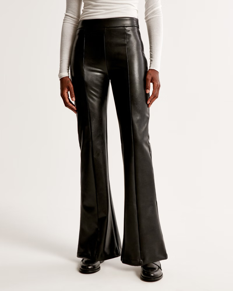 Vegan Leather Flare Pant | Abercrombie & Fitch (US)