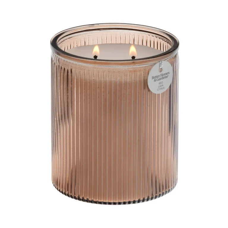 Better Homes & Gardens Red Lava Citrus Scented 2-Wick 17.1oz Ribbed Jar Candle | Walmart (US)