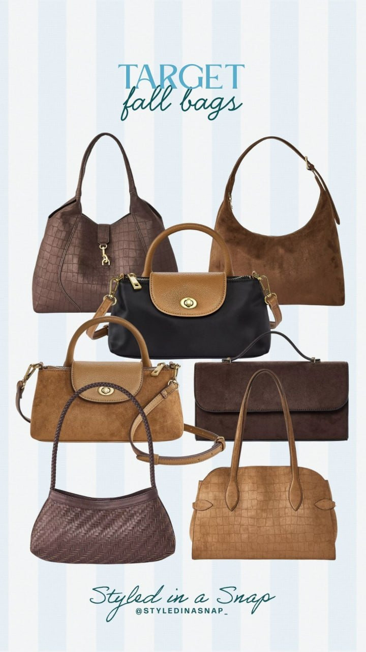 Target fall bags roundup 👜 Suede hobos, croc-embossed totes, and mini crossbodys, every brown-tone bag you need!

// Target Bags, Fall Bags, Target Fashion Finds, Target Womens Fashion 

 #LTKgrwm #LTKootd #LTKSeasonal
