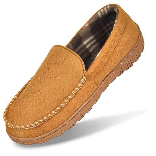 MIXIN Slippers for Men House Shoes Moccasin with Comfortable Memory Foam Indoor Outdoor Beige 10 | Amazon (US)