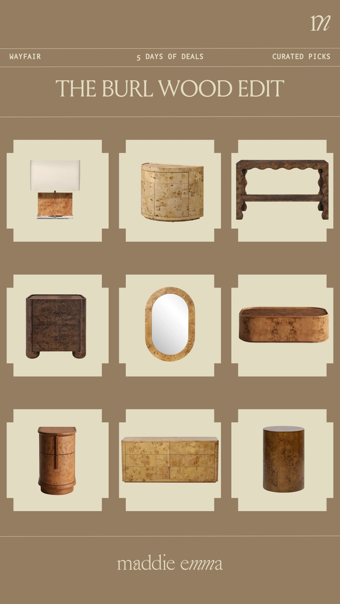 the Burl wood edit 

Wayfair’s 5 Days of Deals is here! Up to 70% off, 5 days only! 

#wayfair #wayfairpartner #ad

#LTKSaleAlert #LTKHome