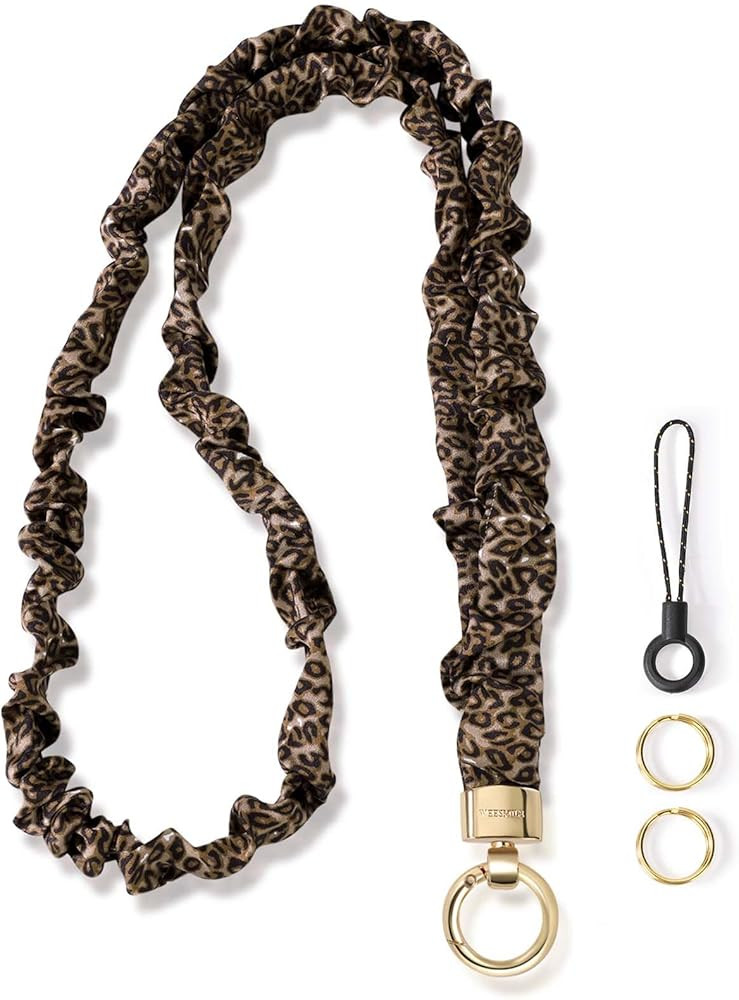 WEESMILE Stretchy Scrunchie Lanyard for ID Badges \u2013 Cute Neck Lanyard for Keys | Retractable... | Amazon (US)