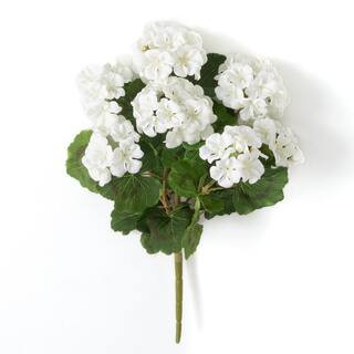 SULLIVANS 11" Artificial White Geranium Bush 28062BH WH - The Home Depot | The Home Depot