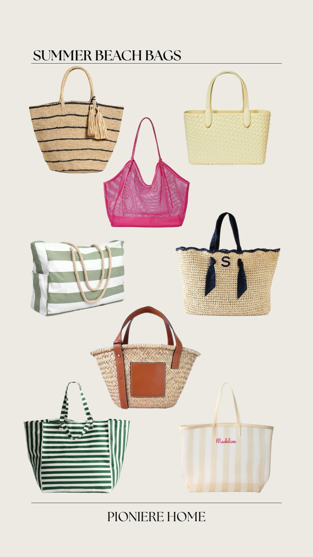 Summer beach bags. Straw tote bags, mesh tote bags, striped beach bags 

#LTKdayinmylife

#LTKgrwm #LTKSwim #LTKSeasonal