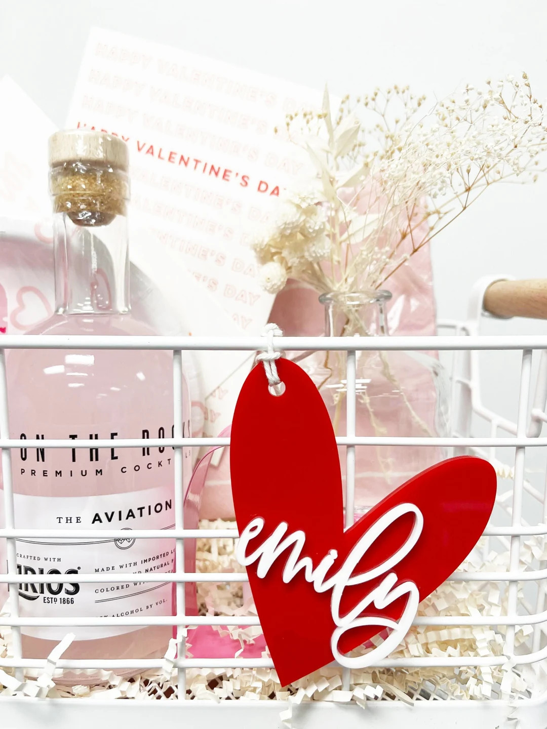 Personalized Name Valentine's Day Gift Basket Gift Tag, Acrylic Gift Tag, Easter Tag, Easter Egg ... | Etsy (US)