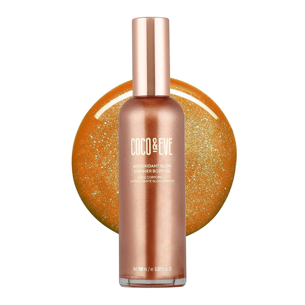 Coco & Eve Antioxidant Glow Shimmer Body Oil - Lightweight Skin Illuminator with Pearlescent Mine... | Amazon (US)