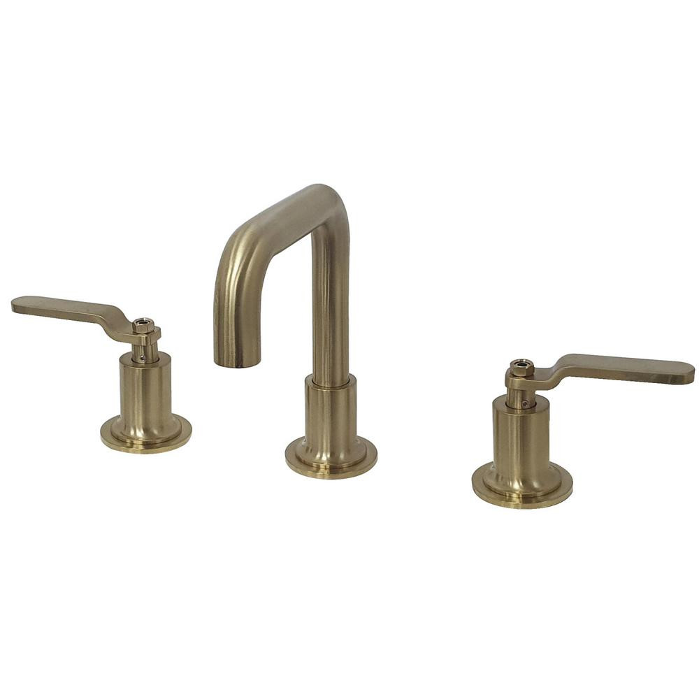 Kingston Brass Whitaker 8 in. Widespread 2-Handle Bathroom Faucet in Brushed Brass | The Home Depot
