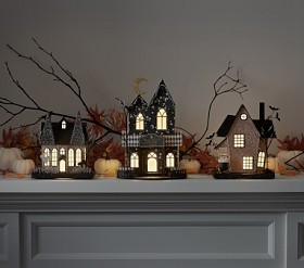 Halloween Light-Up Mantel Village | Pottery Barn Kids