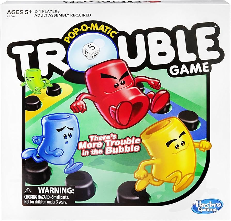 Hasbro Gaming Trouble Board Game for Kids Ages 5 and Up 2-4 Players | Amazon (US)