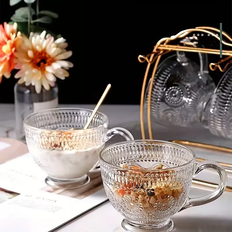 Boho Sunflower Glass Cup With Straw, Embossed Glass Water Cup, Iced Coffee  Cups, Drinking Glasses For Juice, Milk, Tea, And More, Summer Winter  Drinkware - Temu