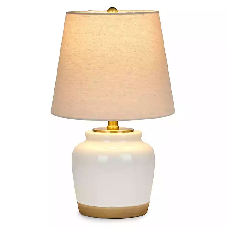 Cream with Natural Base Ceramic Table Lamp | Kirklands