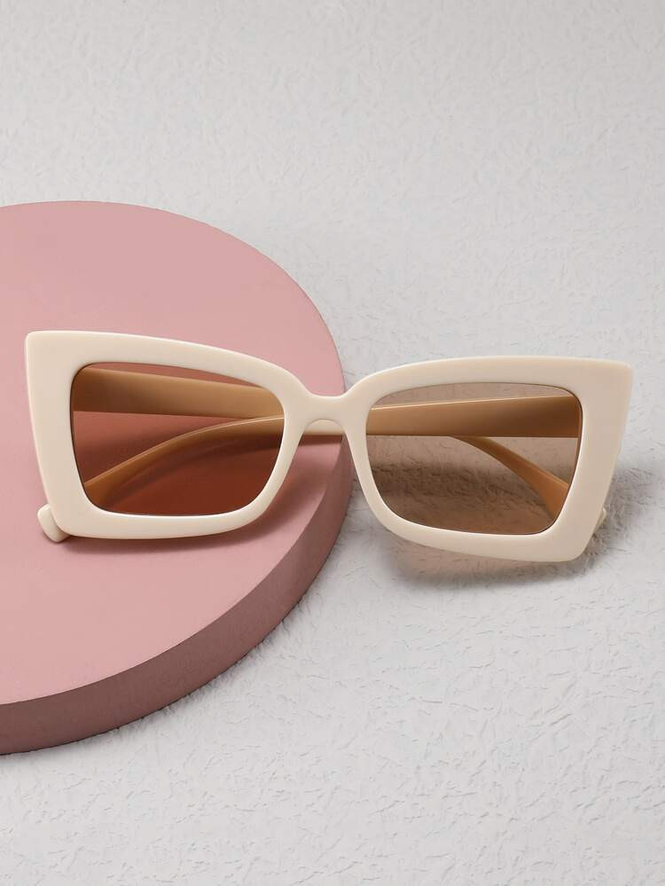 Geometric Frame Tinted Lens Fashion Glasses | SHEIN