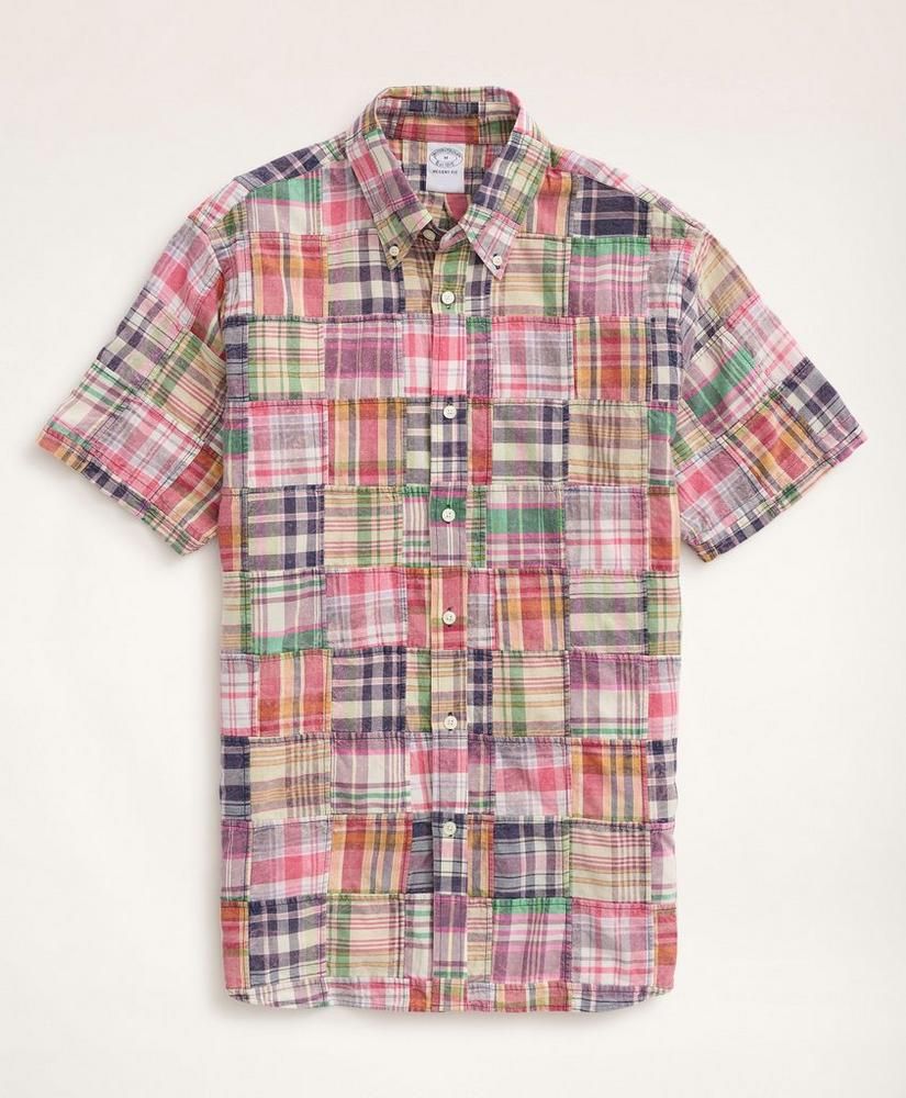 Regent Regular-Fit Sport Shirt, Short-Sleeve Patchwork Madras | Brooks Brothers