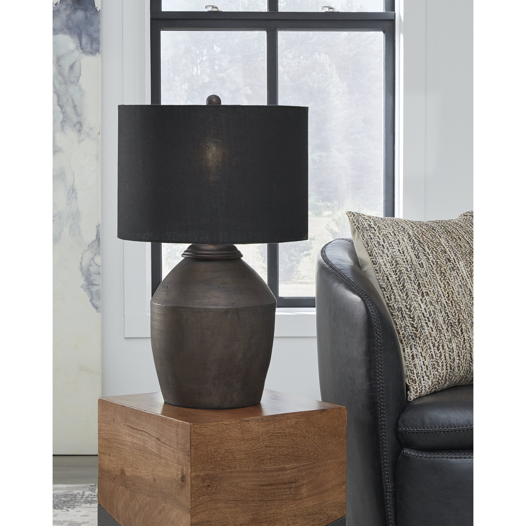 Signature Design by Ashley Naareman Metallic Black Table Lamp - 16" W x 16" D x 24.5" H | Bed Bath & Beyond