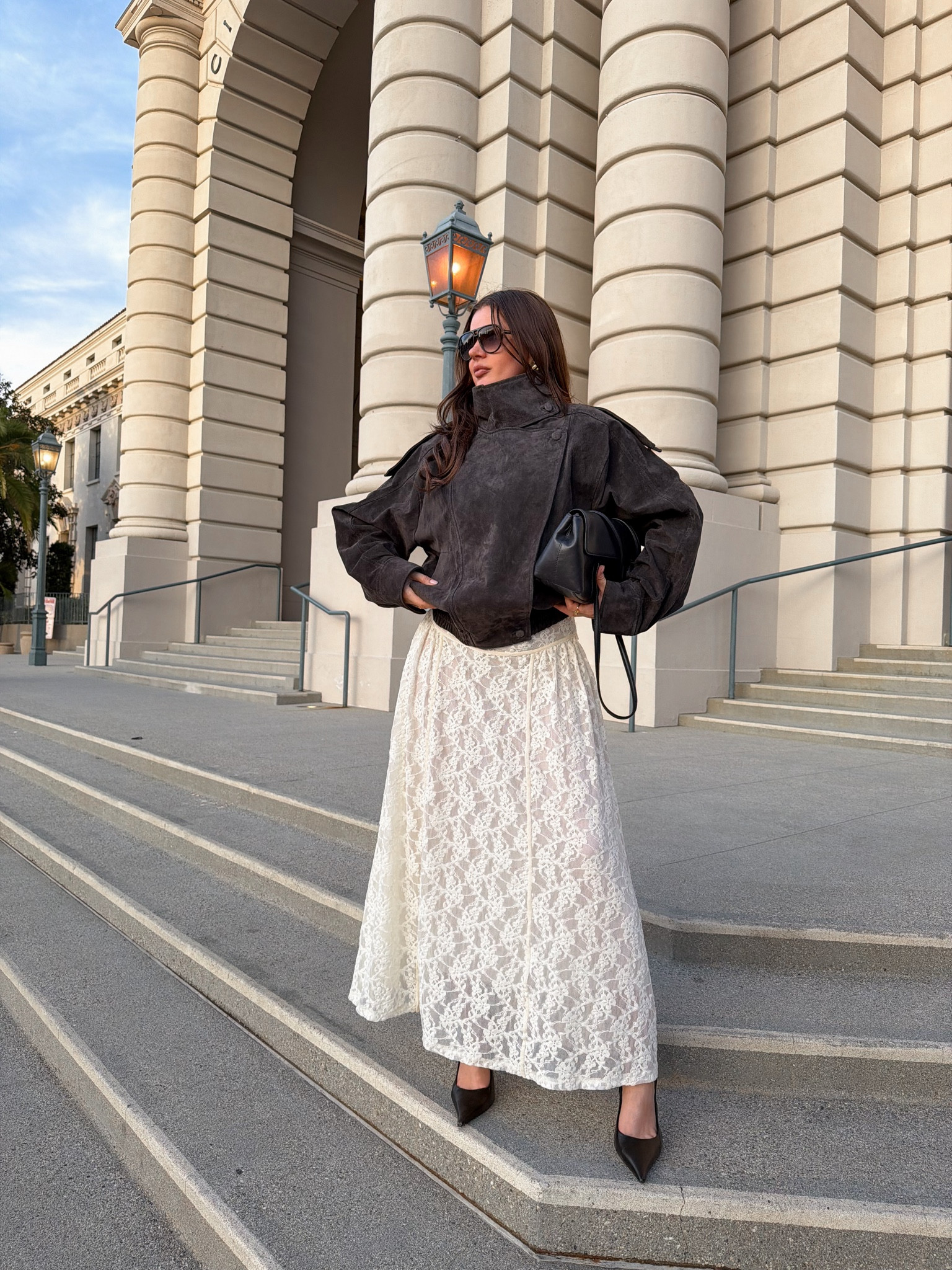 The perfect jacket for spring! Styling a charcoal suede hight neck jacket with a lace dress, sling backs and a black shoulder bag. 
#outfit #springoutfit #springjacket #suede #zara #lace #dress #jacket #workwear #springoutfits #springdresses
#LTKspringtrends #LTKspring#LTKSpringSale

#LTKootd #LTKWorkwear #LTKgrwm