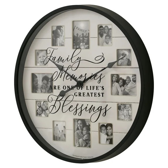 Mainstays Sentiment Photo Frame Wall Clock, Farmhouse-Inspired | Walmart (US)