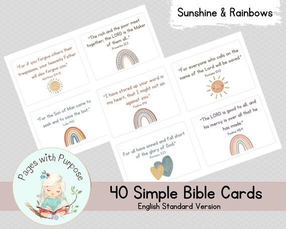 40 Simple Bible Verse Cards for Children  Level 1  Scripture - Etsy | Etsy (US)
