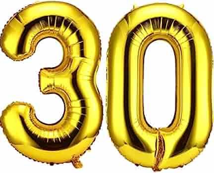 42 Inch 30 Number Balloons Jumbo 30 Foil Balloons Giant 30 Number Balloons for 30th Birthday Part... | Amazon (US)